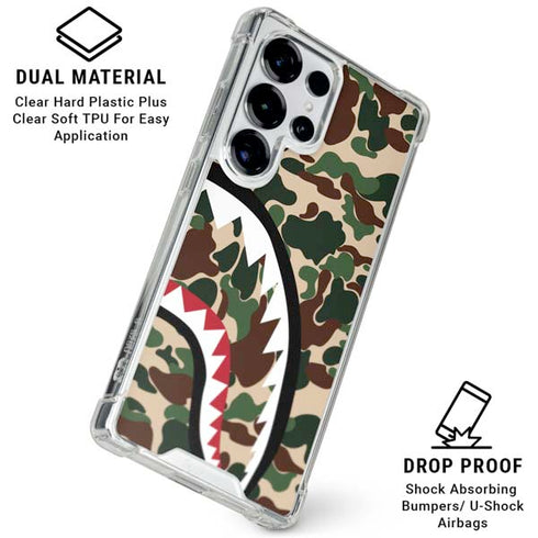 Shark Teeth Street Camo Galaxy S25 Ultra Clear Case